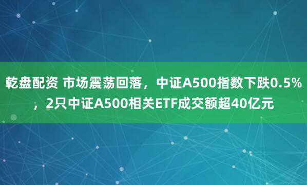乾盘配资 市场震荡回落，中证A500指数下跌0.5%，2只中证A500相关ETF成交额超40亿元